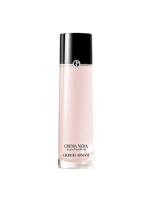 Giorgio Armani Crema Nera Acqua Pantelleria Antioxidant Treatment – pink gel in black‑capped bottle, 30 ml.